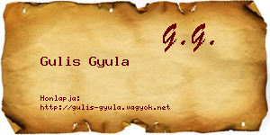 Gulis Gyula névjegykártya